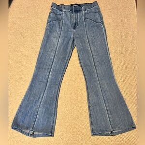 Express Bell Flare Jeans 70s Retro Size 6 Light Wash Denim Boho Festival Hippie